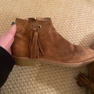 Kate Spade NY Suede Tassle Ankle Booties